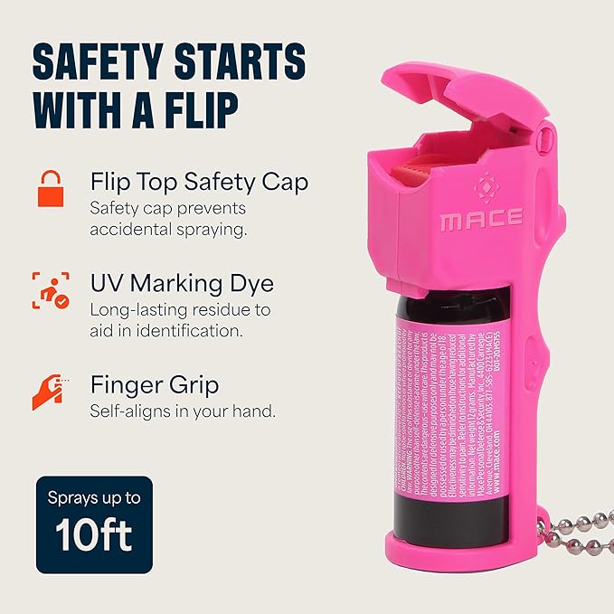 Mace Personal Safety Alarm & Mace Pepper Spray Kit - Loud 130db Siren with Built in Emergency Whistle, 10 Feet Range Pocket Model (0.42 oz) Self Defense Pepper Spray for Women & Men