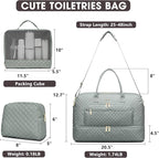 Large Women Travel Duffle Bag, Weekender Bags for Women with Shoe Compartment, Carry on Overnight Bag with Toiletry Bag, Gym Duffel Bag with Wet Pocket, Hospital Bags for Labor and Delivery 3 PCS Set