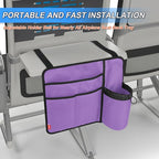 Airplane Seat Back Organizer & Storage, Airplane Tray Table Cover for Personal Items, Airline Seat Hanging Pockets Media Pouch,Reusable Travel Essentials,Fits Tablets,Cell Phone,Water Bottle (Purple)