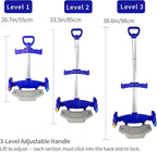 Rolling Backpack Cart, Foldable Aluminum Trolley with Adjustable Handle & All-Terrain Wheels, Lightweight Carrier for Travel, Commuting & Daily Use – Royal Blue, 3-Wheel Stair-Climbing