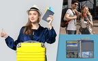 Grey RFID Genuine Leather Passport Wallet