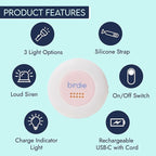 She's Birdie - The Original Personal Safety Alarm Disc for Bikes, Hikes, and Late Nights - Loud Siren, LED Light for Extra Visibility, Rechargeable, Handsfree, Lightweight, Water Resistant (Blossom)