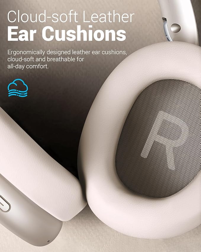 Wentronic Y01 Wireless Noise Canceling Headphones Bluetooth 5.3 Over Ear Headphones with Microphone, Hi-Res Audio, 48H Playtime, Foldable Comfortable Earpads,Compatible with iOS,Android,PC, Starlight