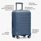 Traveler's Choice Pagosa Hardshell Expandable Luggage with Spinner Wheels, Slate Blue, 26-Inch Medium