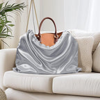 Ersmak 6 Pack Dust Bags for Handbags - Grey Silk Dust Cover Bag for Purses Shoes - Satin Drawstring Dustproof Bags for Travel Storage - 19.7 x 15.7 In