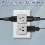 3 Prong Adapter, 2PCS 3 Outlet Wall Adapter Cube Tap, Multiple Outlet Splitter, 3 Way Plug Adapter, White Multi Plug Wall Outlet Extender for Home or Travel, UL Listed