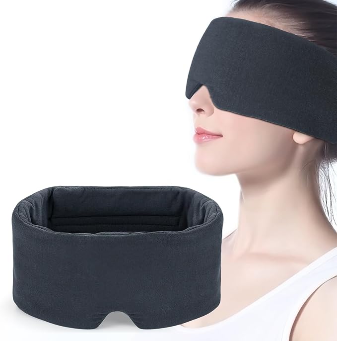 Mavogel Full Coverage Sleep Mask for Sleeping, Light Blocking Eye Mask with Adjustable Closure, Ultra Soft Breathable Modal Eye Cover for Women Men, Pressure-Free for Travel, Nap & Shift Work