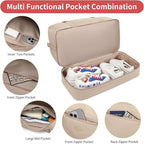 Wogarl 4PCS Weekender Bags for Women Large Overnight Weekend Travel Duffel Carry on Shoulder with Shoe Compartment Canvas Toiletry Bag for Travel Business Gym