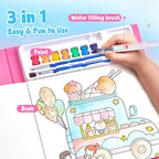 JoyCat Paint with Water Coloring Books for Toddlers, Watercolor Painting Sets for Kids Ages 3-5 4-8, Arts and Crafts Drawing Activities Toy Birthday Gifts for Boys Girls (Funfair)