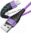 Long iPhone Charger Cable 10ft for [MFi Certified],(2 Pack) CyvenSmart 10 Foot Lightning Cable Fast Charging Cord 10 Feet for iPhone 11/11 Pro/11 Pro Max/XS/XS Max/XR/X/8/8 Plus/7/7 Plus-Light Purple