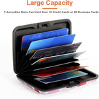 Mayski Credit Card Holder, RFID Blocking, Aluminum Alloy Hard Case, Small Mini Business Metal Wallet for Women Men, Heartfelt Valentine's