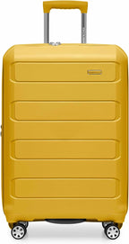 Traveler's Choice Pagosa Hardshell Expandable Luggage with Spinner Wheels, Yellow, 26-Inch Medium