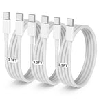 LOFPYE 3-Pack Grey 3.3FT 60W USB C to USB C Cable, Type C Fast Charging Cable for iPhone Air 17 16e 16 15 Pro Plus Pro Max，for Galaxy S25/S24, for iPad Pro/Air/mini, for MacBook Pro/Air and More