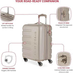 SwissGear 7366 Signature Hardside Expandable Luggage with Spinner Wheels, TSA Lock, Cup-Holder, Sand, 2-Piece Set (19/27)