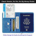 Passport Holder Cover Wallet Travel Essentials RFID Blocking Leather Card Case International Must Haves Travel Accessories for Women Men(101#Blue)