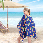 Beach Towel Microfiber Beach Towels Oversized Large Quick Dry Soft Sand Free Cute Watermelon Design 30×60 inch Beach Towels for Kids Women Men Pool Swim Beach Essentials Accessories -Blue