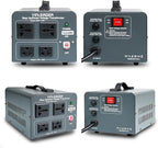 Yinleader Voltage Converter Transformer 3000w Step Up/Down Power Converter 110-120V to 220-240V/220-240V to 110-120V, with 2 US & 2 Universal Outlets, Circuit Breaker Protection (Grey)