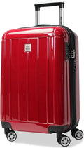 World Traveler VentureX Airline Approved 20-Inch Carry-On Luggage – Lightweight Hardside Polycarbonate Suitcase with Spinner Wheels - Contour Red