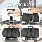 Luggage Straps for Suitcases，Multi-Use Strong Adjustable Luggage Connector Straps, Durable, Waterproof, Bungee Straps，Travel Suitcase Essential Travel Essentials (Black 4PCS)