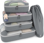 Shacke Packing Cubes for Travel 5 Set - Premium Luggage Organizer Bags - Versatile Travel Organizer for Women and Men - Optimized Packing Bags - Travel Essentials (Charcoal Gray)