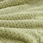 BEDELITE Travel Blanket with Bag, Ultra-Soft Jacquard Fleece Blanket with Luggage Sleeve & Backpack Clip, Airplane Blanket Travel Essentials, Sage Green