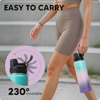 Swigina Insulated Water Bottle with Silicone Boot (36hrs Cold/18hrs Hot) - DIY Stickers, [2-in-1 Lid], BPA Free, 24 oz