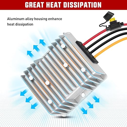 Nilight 48V 36V to 12V Voltage Converter 240W 20A Regulator Step Down to 12VDC Waterproof DC Convert Reducer Power Supply Transformer Module for Golf Cart Scooters