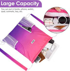 WANDF Drawstring Backpack with Shoulder Pad Sports Gym Backpack with Mesh Pocket String Bag for Women Men(Rose Gradient)