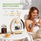Pod and Grounds Single-Serve Coffee Maker, 2 in 1 One Cup Coffee Machine Compatible with K-Cup Pod & Coffee Grounds/Tea, Compact Design, 4-8oz, Champagne Color