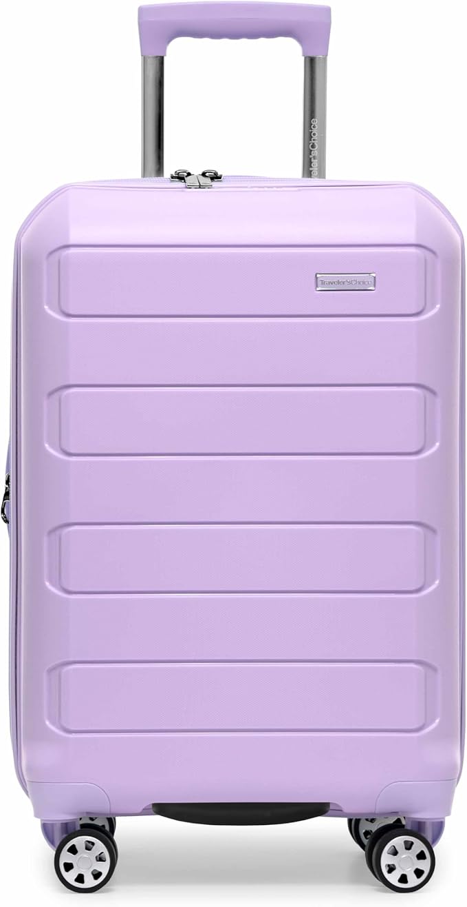 Traveler's Choice Pagosa Hardshell Expandable Luggage with Spinner Wheels, Lavender, 2-Piece Set (22/26)