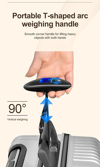 Luggage Scale Portable Digital Handheld Baggage Scale for Travel Suitcase Weight Scale with Rubber Paint 110 Pounds Battery Included (Black)