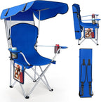 VTOY Portable Camping Chair with Canopy - Folding Chair with Canopy, Durable 600D Oxford Canopy Chair for Camping, Beach, Picnics, Fishing & Sports
