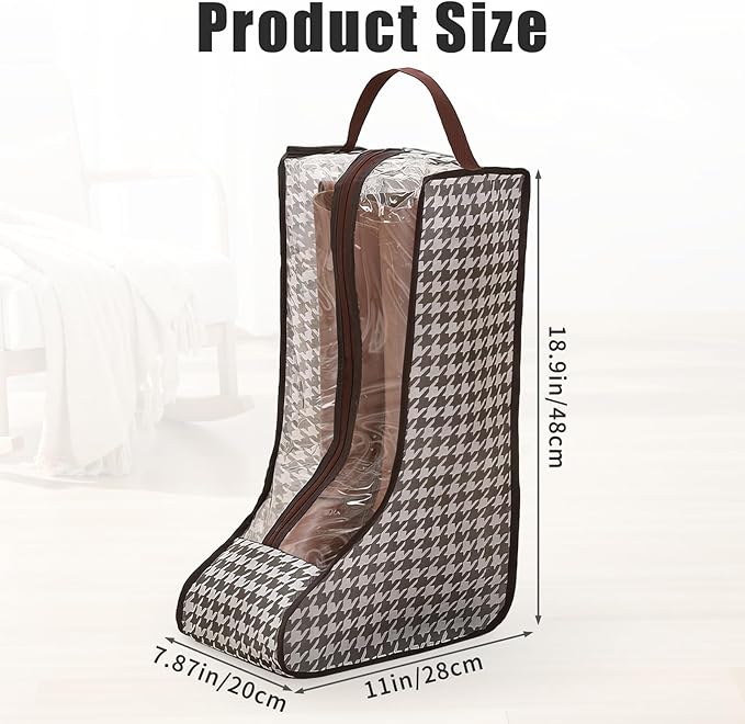 2 Pack Boot Storage Bag, Portable Dust Proof Boot Bags for Cowboy Boots, Shoe Cover Protector Bag for Boots Storage and Organizer Packing, Tall Boot Storage Carry Bag for Travel and Daily Use