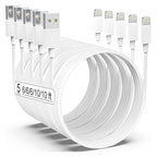AZMOGDT Apple MFi Certified iPhone Charger 5pack [6/6/6/10/10FT] Long Lightning Cable Fast Charging Cord iPhone Charging Cable for iPhone 14/14 Pro/Max/13/12/11 Pro Max/XS MAX/XR/XS/X/8/Plus