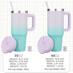 BJPKPK Tumbler With Handle 40 oz Stainless Steel Insulated Tumbler With Lid And Straw For Water Or Ice Coffee,Lavender Green