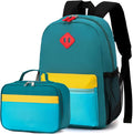 Backpack Set for Girls Boy Kids Backpack with Lunch Box for Elementary Primary Kindergarten School Bag (Blue Yellow, Large)