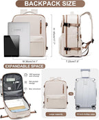 Travel Backpack Women,Carry On Backpack Flight Approved 18x14x8 inches Bag Spirit Airlines Personal ltem,College Sports Hiking Rucksack Waterproof Casual Daypack Laptop Blackpack Men,BeigeBrown