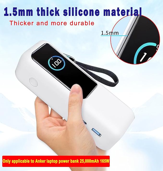 Silicone Case for Anker 165w Power Bank - Protective Cover for Anker 25000 mAh Laptop Portable Charger, Full - wrap Protection with Precise Port Cutouts (Clear)