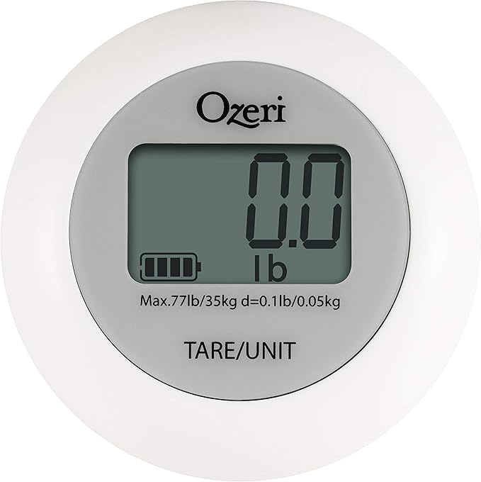 Ozeri Twist-and-Go Kinetic Kitchen and Luggage Scale, Battery-Free