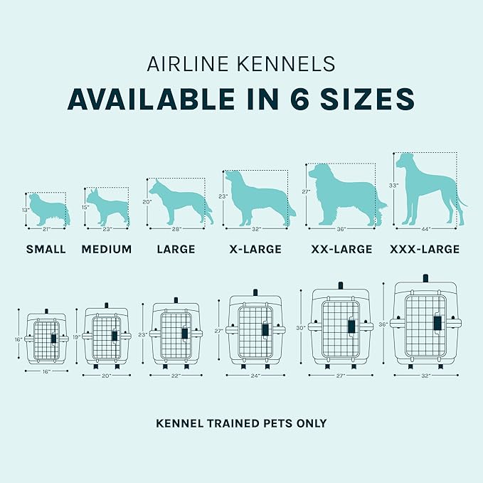 SportPet Airline Compliant Small 24" Travel Dog Kennel - Durable Plastic Airline Pet Carrier (No Wheels) & Food Bowls, Collapsible Indoor/Outdoor Dog Kennel, Dogs up to 21" L & 13" H - Dark Gray