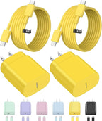 Type C Charger Fast Charging USBC Charger Block 25W Super Fast Wall Chargers for Galaxy S25 S24 S23 S22 S21/S21 Ultra/S20/S20 Ultra/Note 20 Ultra,Android Chargers(Yellow)