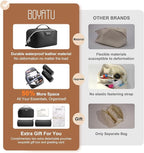 BOYATU Travel Makeup Bag Cosmetic Bags for Women: Large Capacity 3 Pcs Set Make up Bag with Compartments - Waterproof Vegan Leather Toiletry Organizer Bags with Handle (L26Black)