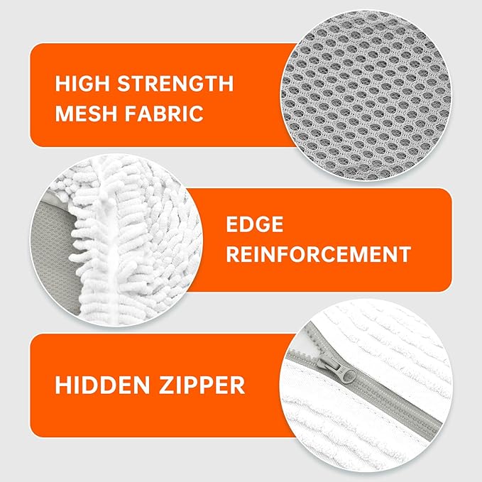 2PCS Shoes Washing Machine Bags, Laundry Shoe Bag for Washer and Dryer, Reusable and Durable Zipper Sneaker Shoe Washing Bag, Tennis Shoes Cleaning Bag for All Shoe Types (Pure white)
