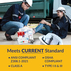 MFASCO Vehicle First Aid Kit - DOT/ANSI/OSHA Compliant - Metal - Portable & Mountable - Waterproof - First Aid Kits for Businesses, Construction, Commercial Vehicles, Workplaces - 115 Pcs