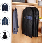 KEEGH 40" Suit Cover Bags for Men (Set of 20) Garment Bags for Hanging Clothes, Suit Bags for Closet Storage or Travel, Clothes Cover for Suits Coats with Clear Window and Label Pocket, Black