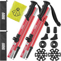 AISUNOURDOOR Lightweight Adjustable Trekking Poles, Aluminum Collapsible Travel Hiking or Walking Sticks for Women Children, with One Disposable Raincoat