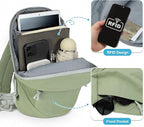 Small Sling Bag with RFID Blocking, Mini Fanny Pack for Women Men, Convertible Crossbody Anti Theft Chest Bag for Travel Hiking Running, Light Green