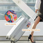 Colorful Horse 3 Pack Luggage Tag for Suitcase, Leather Bag Tags with Privacy Cover ID Label and Durable Steel Loop for Cruise Airport Travel