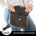 Compact Travel Umbrella for Purse - Flat Handle, Waterproof for Light Rain