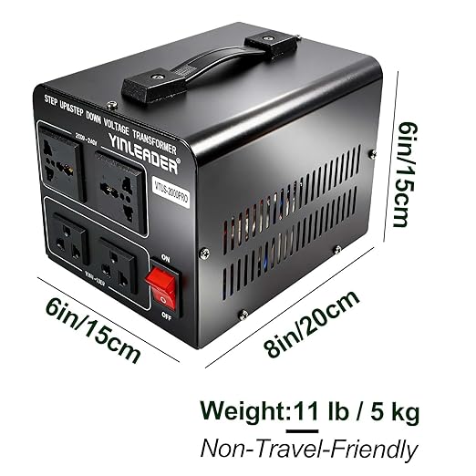Yinleader Heavy Duty 2000W PRO 110V to 220V Voltage Converter Step Up/Down Power Transformer 110-120V/220-240V for 220/230/240V Global Appliances use in US
